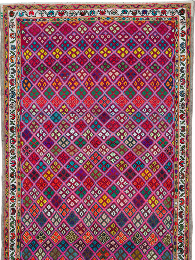 Vintage Persian Hamadan Runner, No.25528 - Staging