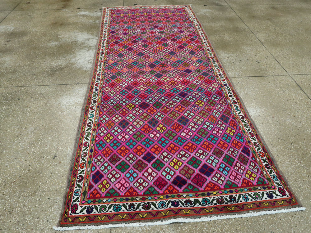 Vintage Persian Hamadan Runner, No.25528 - Staging