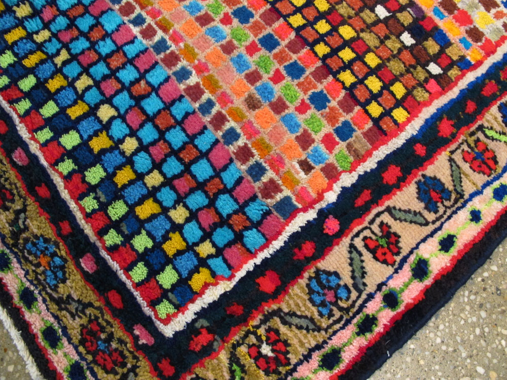 Vintage Persian Hamadan Art Deco Carpet, No.25533 - Staging