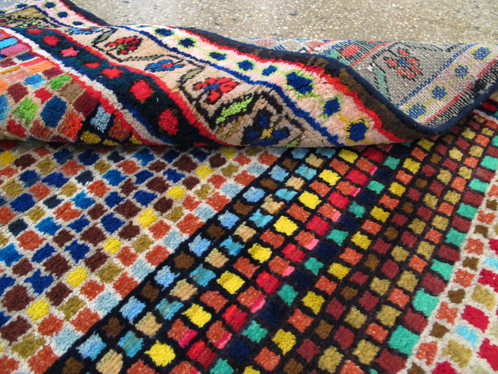 Vintage Persian Hamadan Art Deco Carpet, No.25533 - Staging