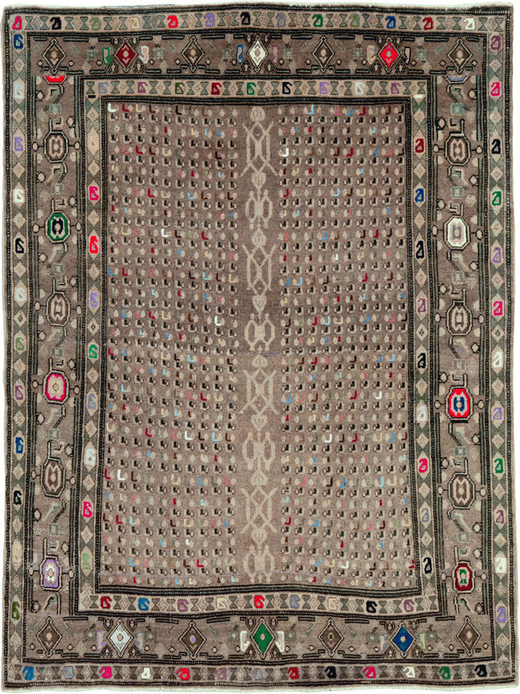 Vintage Persian Hamadan Modern Rug, No.25534 - Staging