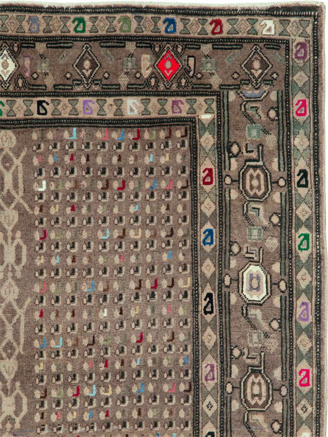 Vintage Persian Hamadan Modern Rug, No.25534 - Staging