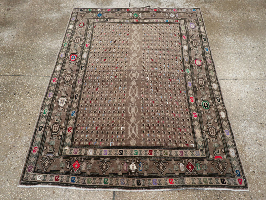 Vintage Persian Hamadan Modern Rug, No.25534 - Staging
