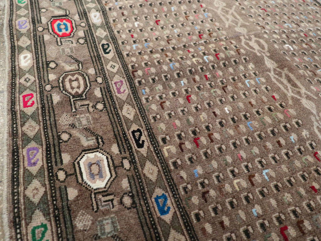 Vintage Persian Hamadan Modern Rug, No.25534 - Staging