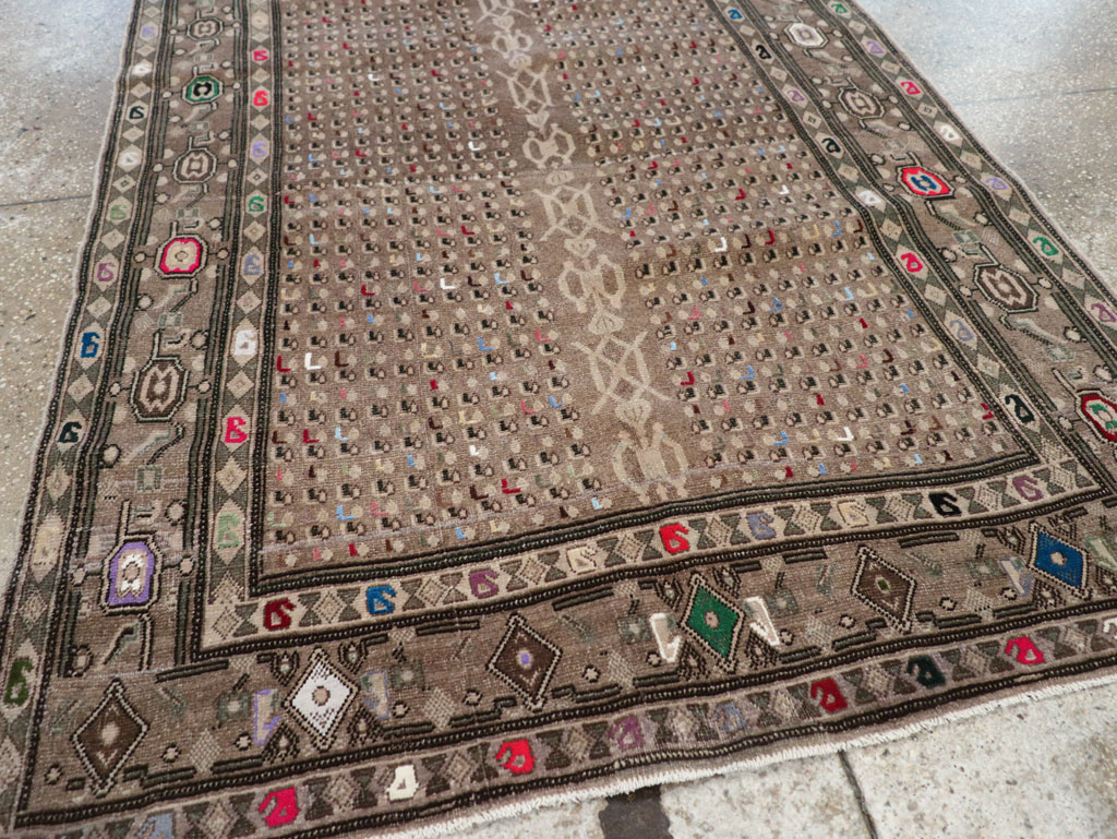 Vintage Persian Hamadan Modern Rug, No.25534 - Staging