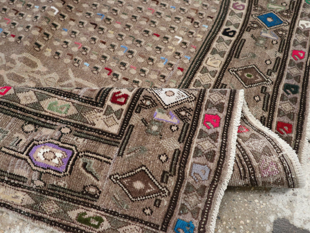 Vintage Persian Hamadan Modern Rug, No.25534 - Staging