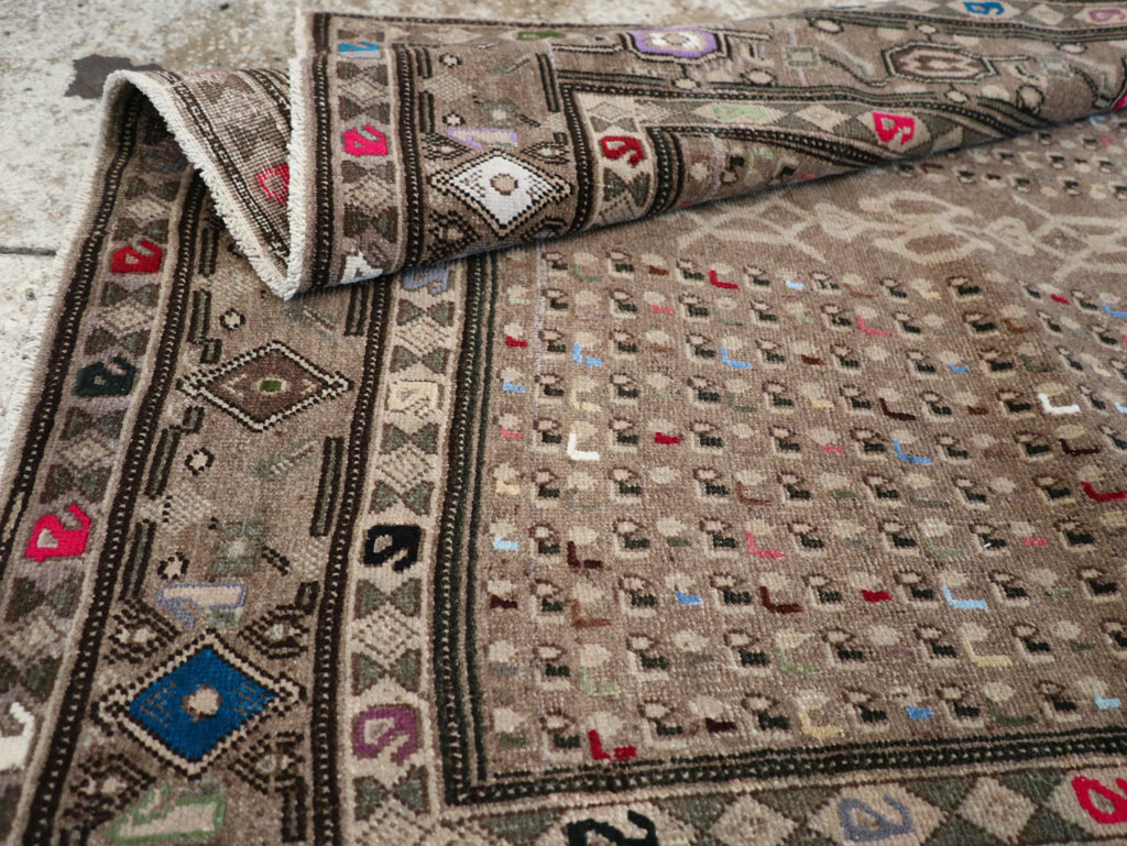 Vintage Persian Hamadan Modern Rug, No.25534 - Staging