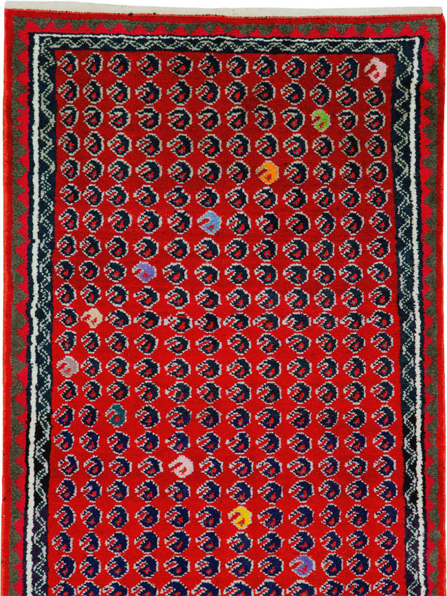 Vintage Persian Hamadan Runner, No.25535 - Staging