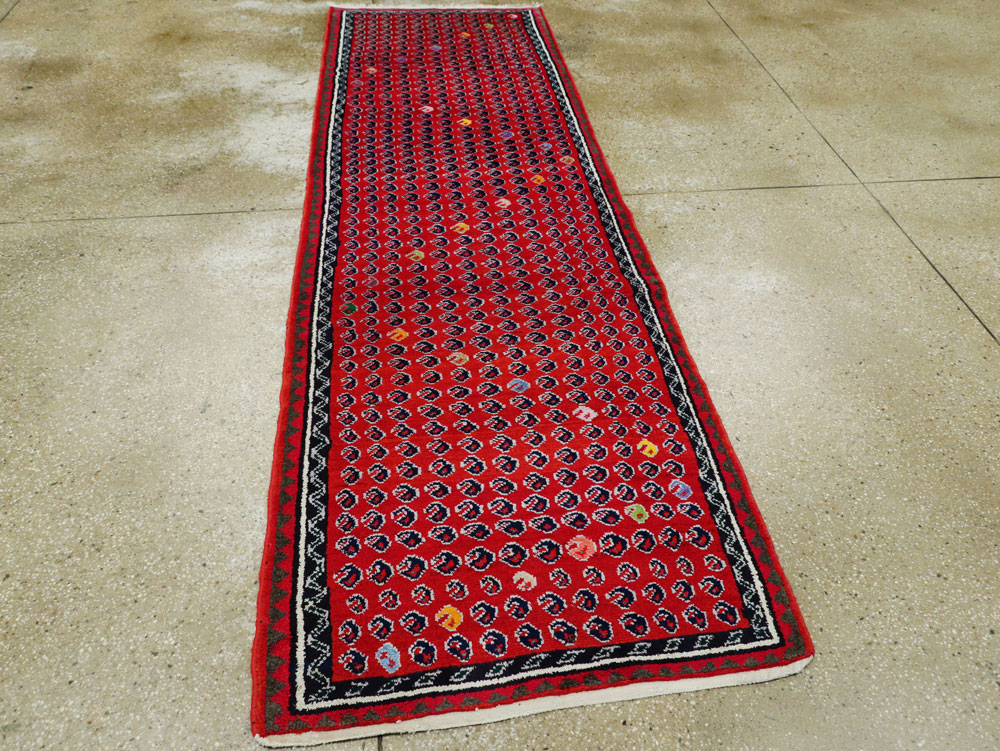 Vintage Persian Hamadan Runner, No.25535 - Staging