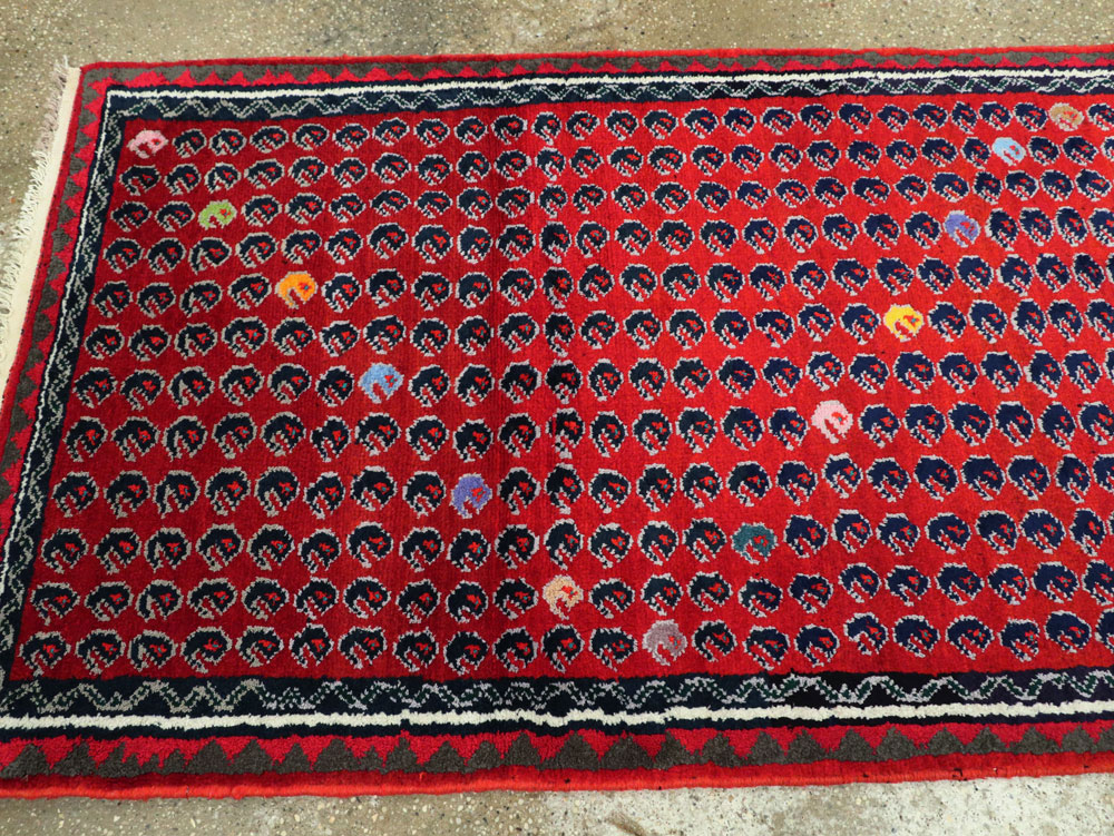 Vintage Persian Hamadan Runner, No.25535 - Staging