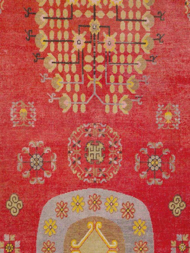 Vintage East Turkestan Khotan Carpet, No.25542 - Staging