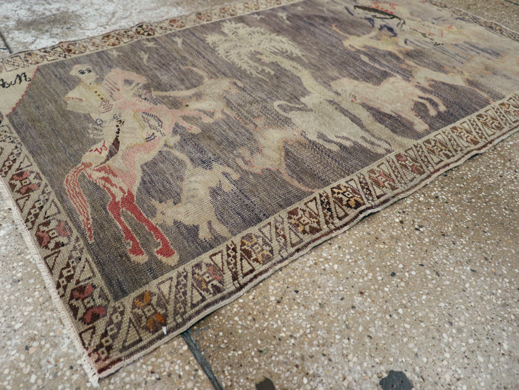 Vintage Kayseri Pictorial Rug, No.25563 - Staging