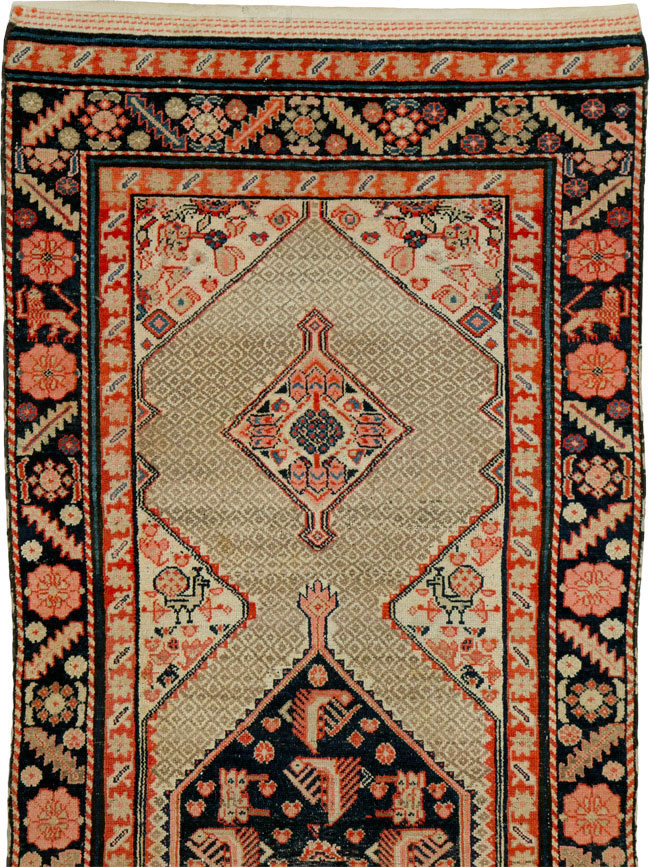 Antique Persian Hamadan Pictorial Rug, No.25572 - Staging
