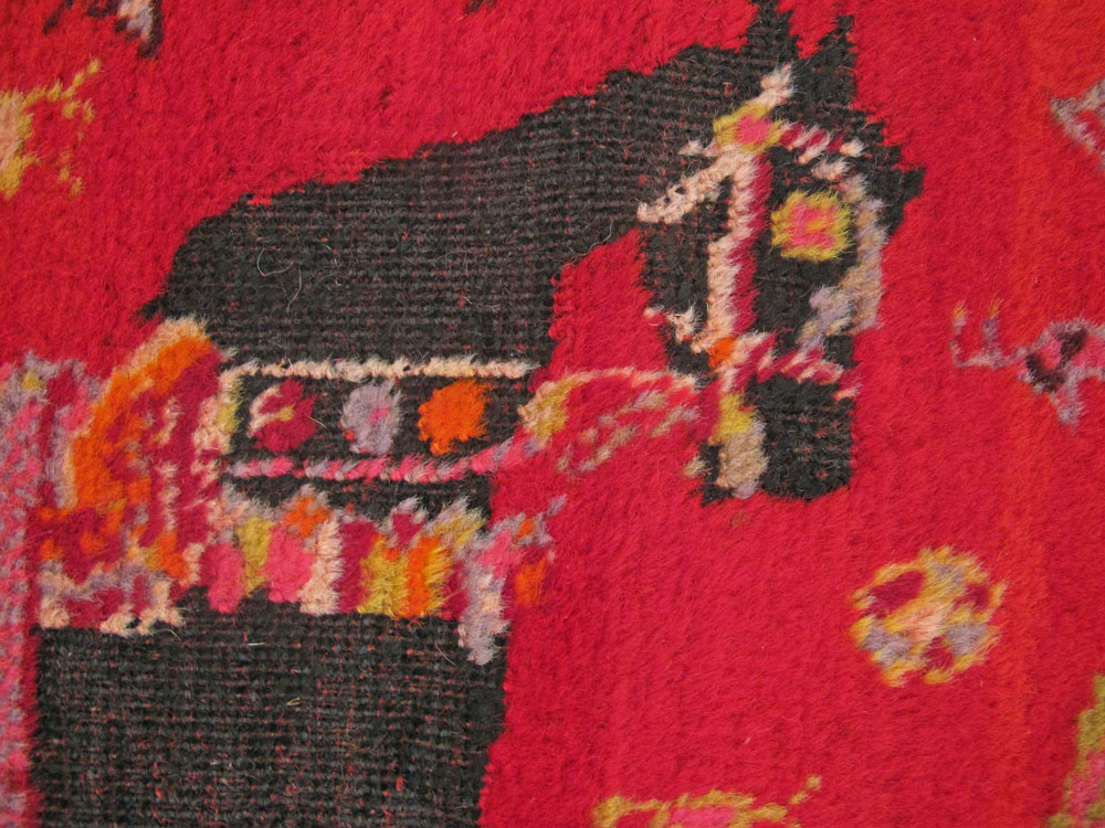 Antique Caucasian Karabagh Pictorial Rug, No.25577 - Staging