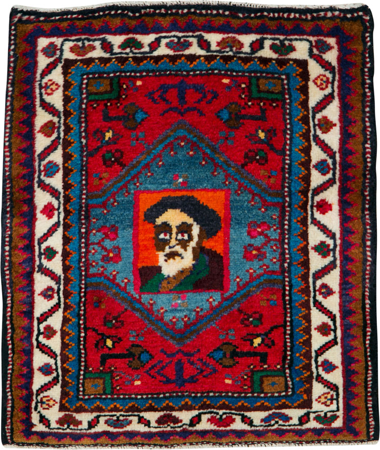 Vintage Pictorial Malayer Rug, No.25599 - Staging