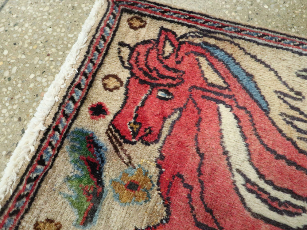 Vintage Persian Tabriz Pictorial Rug (Pair: 1 of 2), No.25601 - Staging