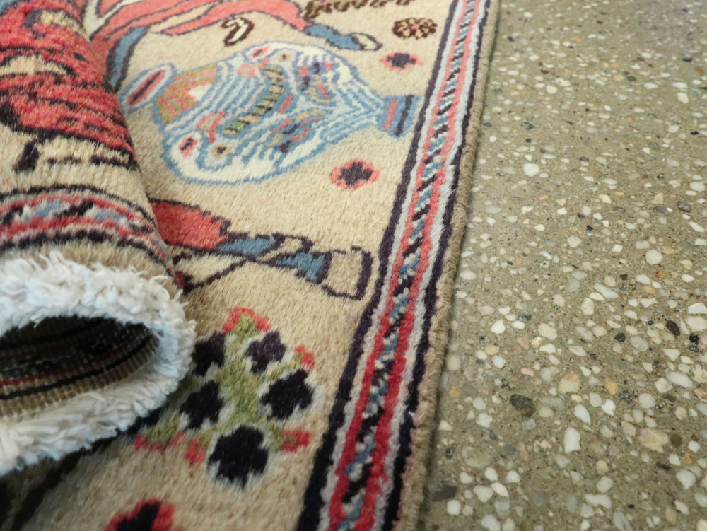 Vintage Persian Tabriz Pictorial Rug (Pair: 1 of 2), No.25601 - Staging