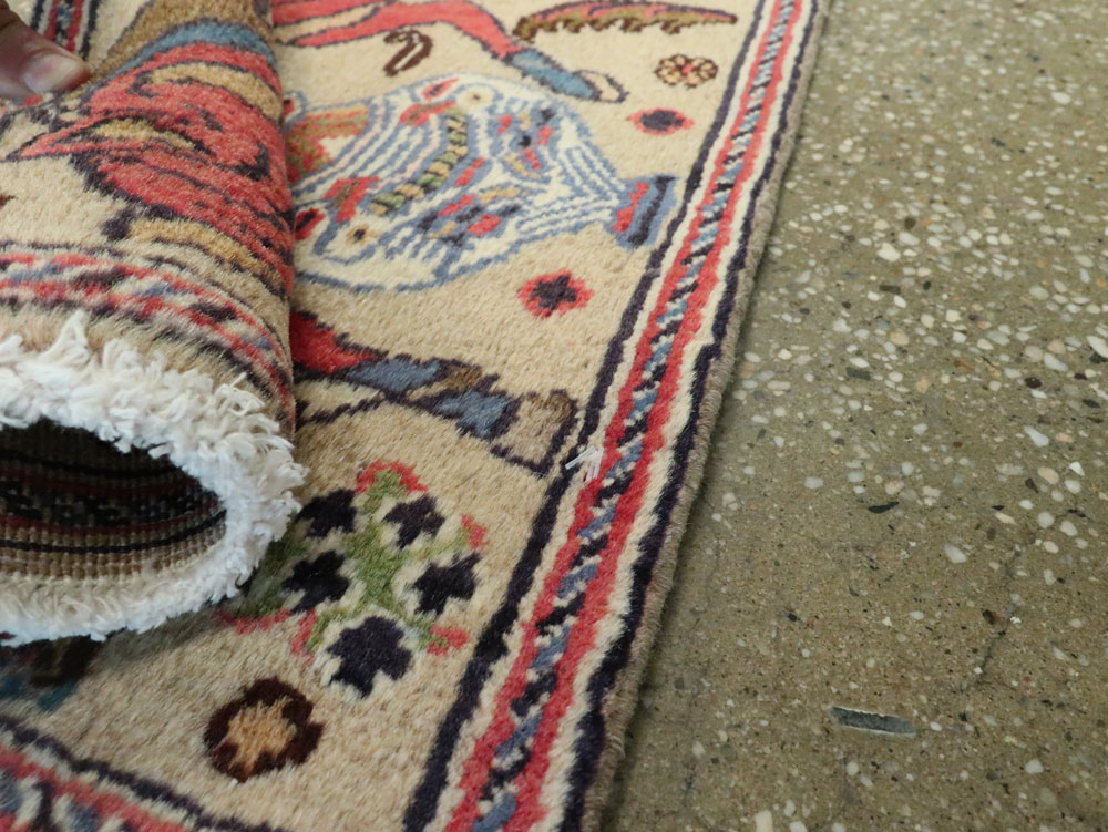 Vintage Persian Tabriz Pictorial Rug (Pair: 2 of 2), No.25602 - Staging