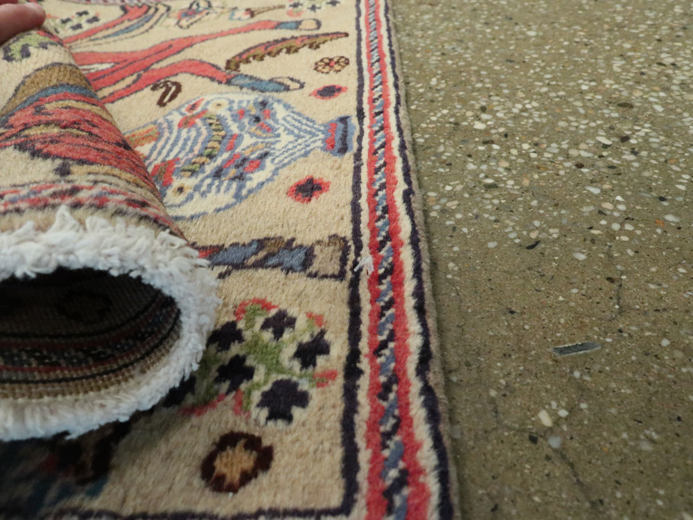 Vintage Persian Tabriz Pictorial Rug (Pair: 2 of 2), No.25602 - Staging