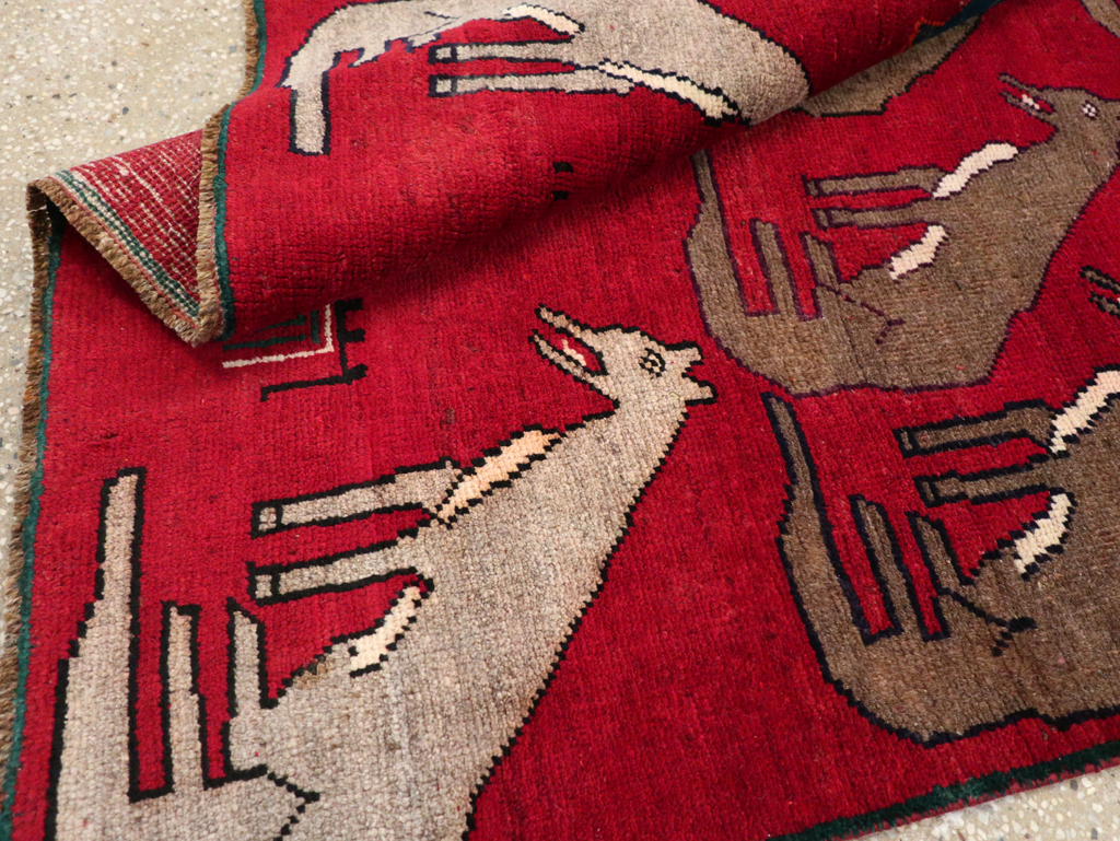 Vintage Persian Shiraz Pictorial Rug, No.25607 - Staging