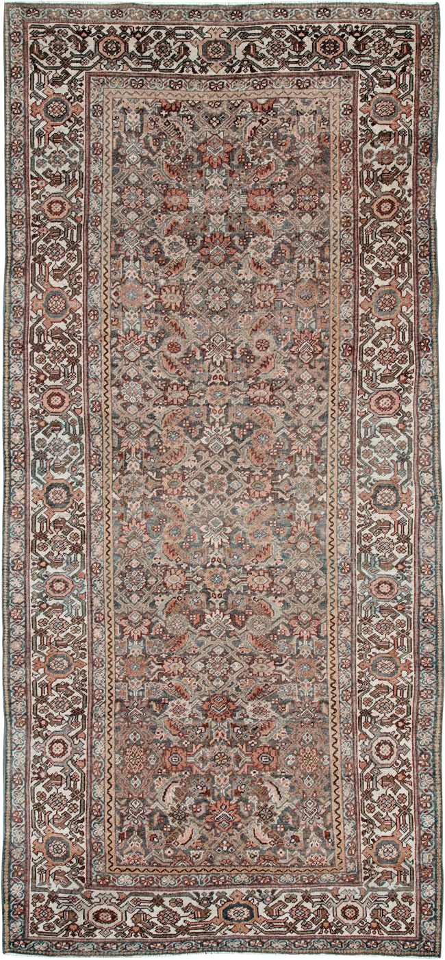 Antique Persian Mahal Gallery Carpet, No.25609 - Staging