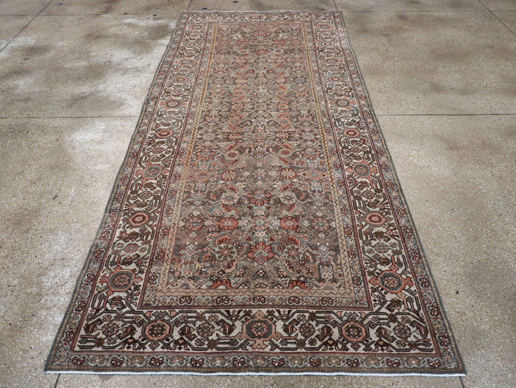 Antique Persian Mahal Gallery Carpet, No.25609 - Staging