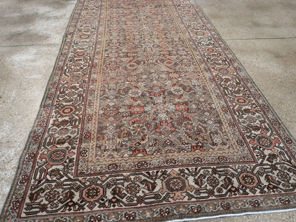 Antique Persian Mahal Gallery Carpet, No.25609 - Staging