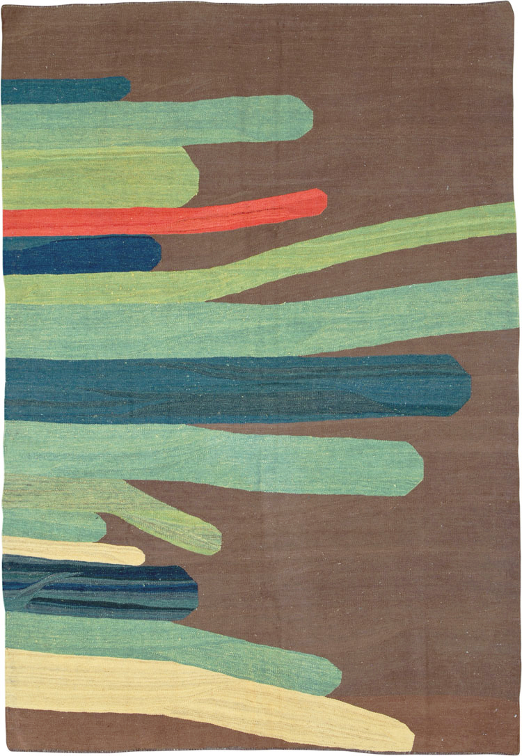 Modern Persian Kilim, No.25621 - Staging