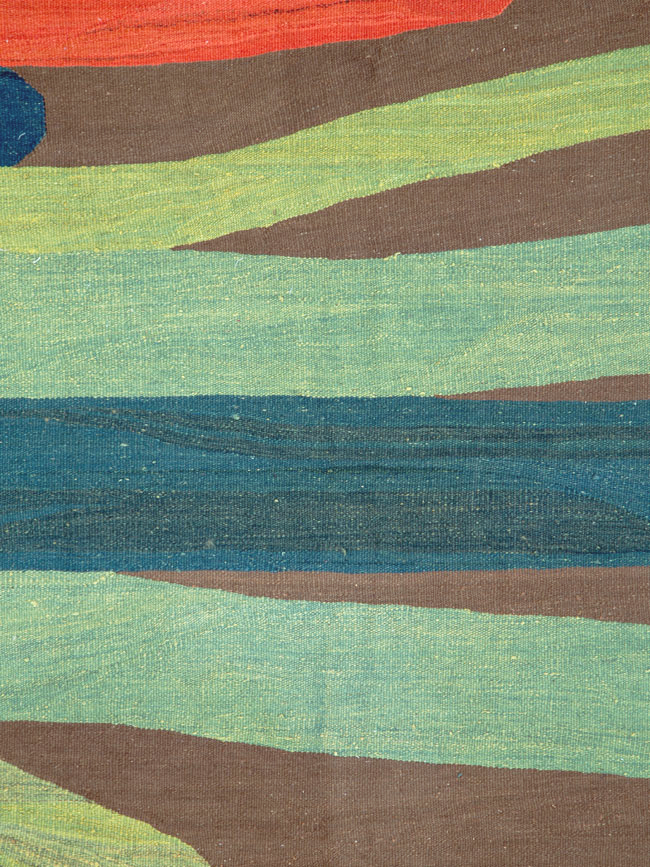 Modern Persian Kilim, No.25621 - Staging