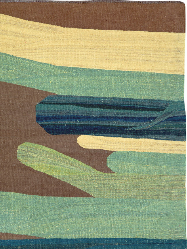 Modern Persian Kilim, No.25621 - Staging