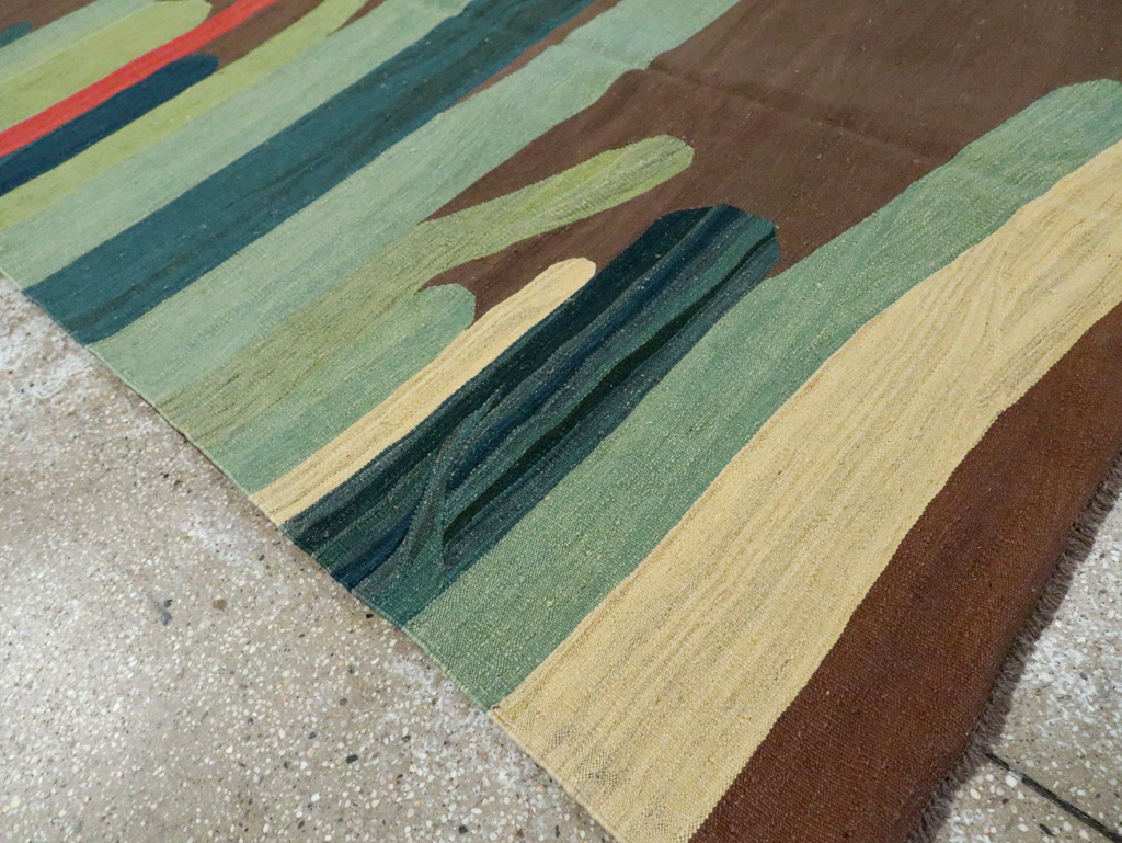 Modern Persian Kilim, No.25621 - Staging