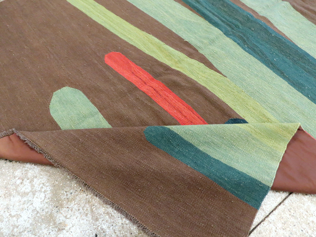 Modern Persian Kilim, No.25621 - Staging