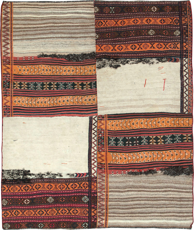 Vintage Persian Flatweave, No.25628 - Staging