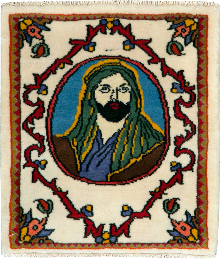 Vintage Tabriz Pictorial Rug, No.25636 - Staging