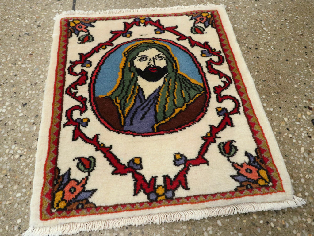 Vintage Tabriz Pictorial Rug, No.25636 - Staging