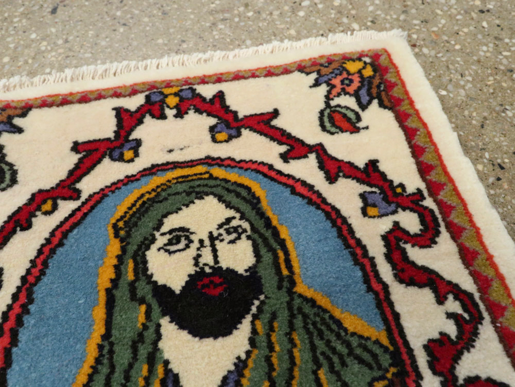 Vintage Tabriz Pictorial Rug, No.25636 - Staging