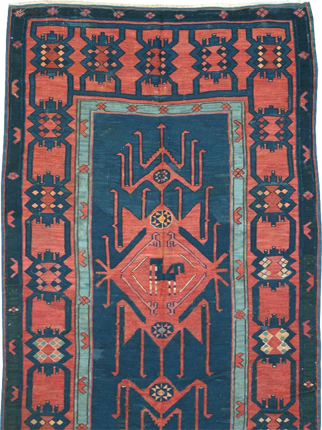 Antique Caucasian Avar Kilim Gallery Carpet, No.25659 - Staging