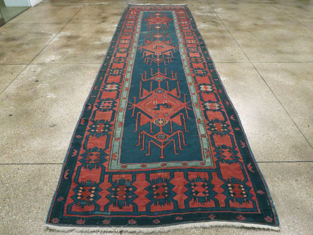 Antique Caucasian Avar Kilim Gallery Carpet, No.25659 - Staging
