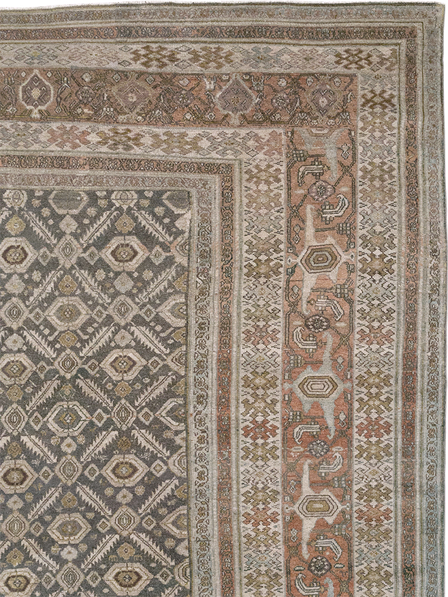 Antique Persian Bibikabad Large Square Carpet, No.25662 - Staging