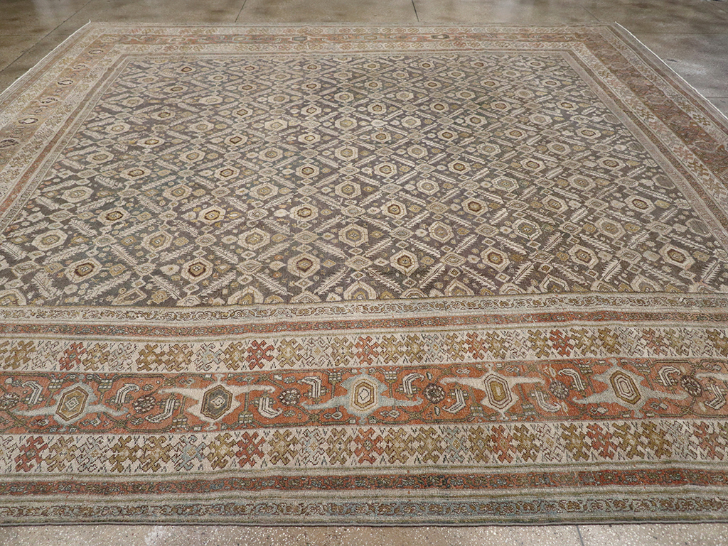 Antique Persian Bibikabad Large Square Carpet, No.25662 - Staging