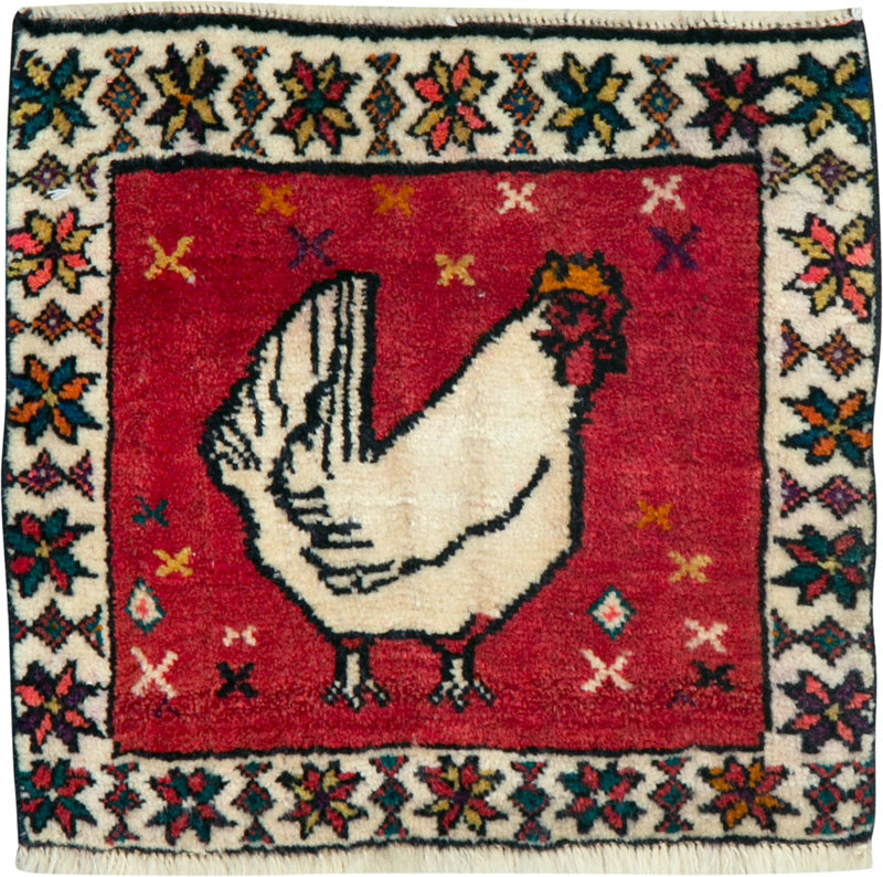 Vintage Persian Kurdish Rug, No.25687 - Staging