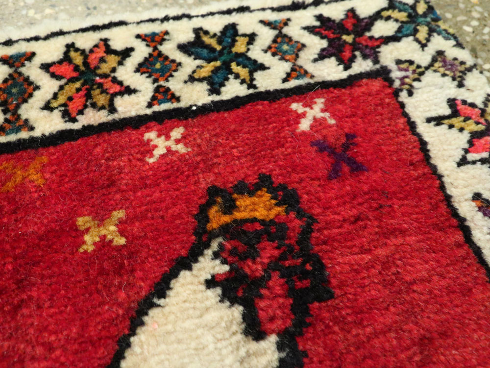 Vintage Persian Kurdish Rug, No.25687 - Staging