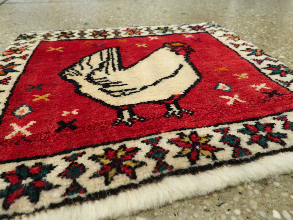 Vintage Persian Kurdish Rug, No.25687 - Staging