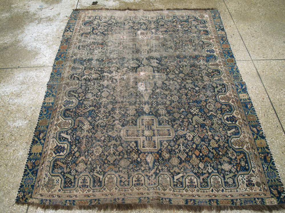 Antique Persian Afshar Rug, No.25690 - Staging