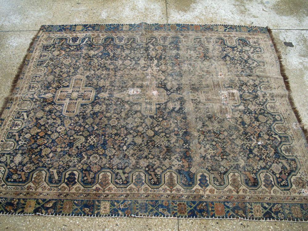 Antique Persian Afshar Rug, No.25690 - Staging