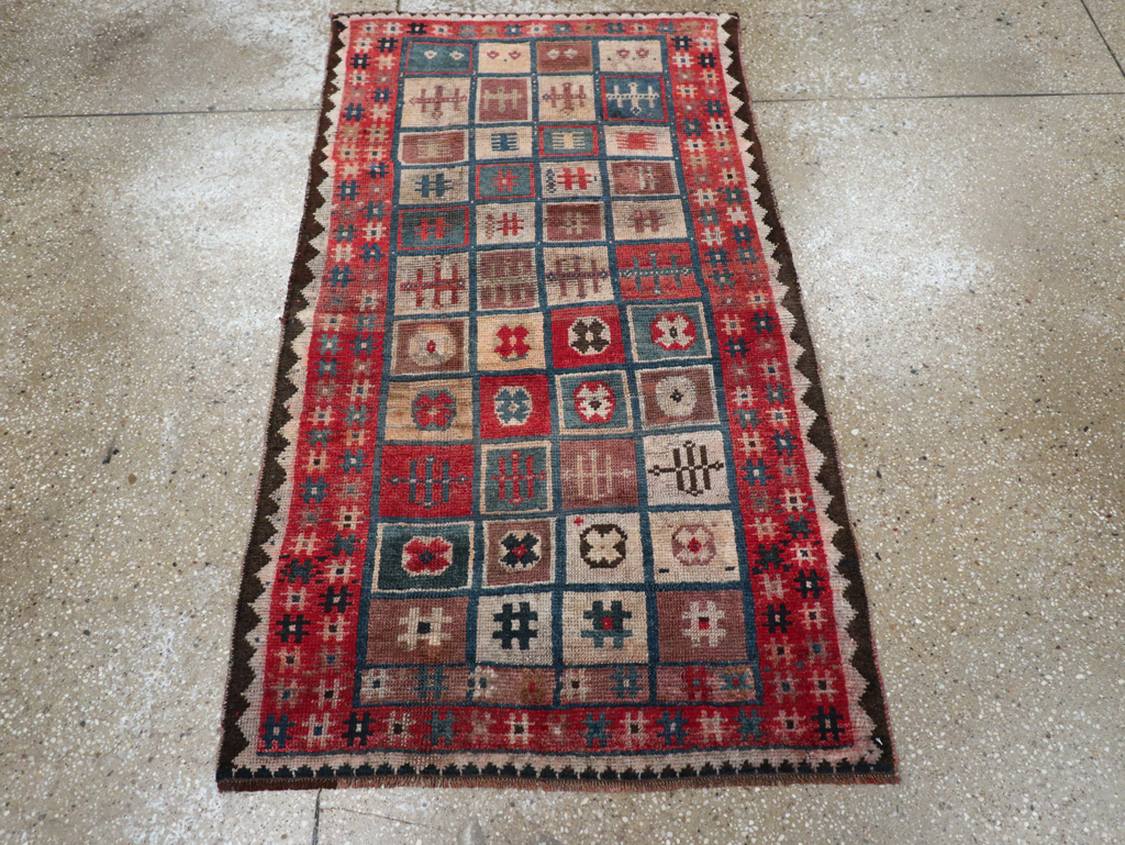 Vintage Persian Gabbeh Throw Rug, No.25693 - Staging