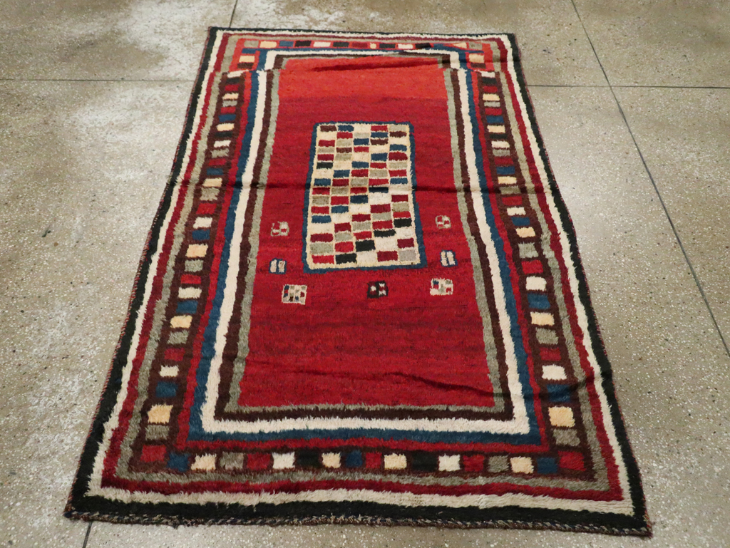 Vintage Persian Gabbeh Rug, No.25694 - Staging