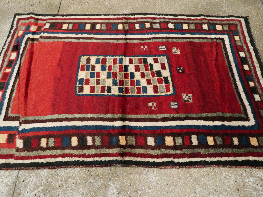Vintage Persian Gabbeh Rug, No.25694 - Staging
