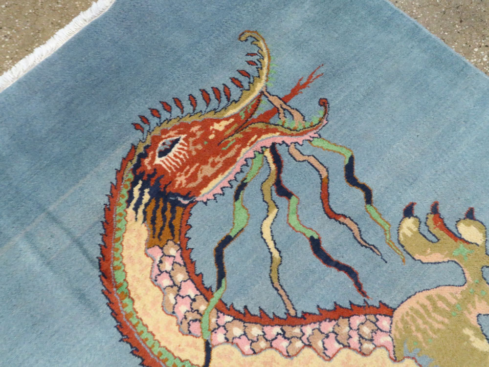 Vintage Persian Mashad Pictorial Rug, No.25698 - Staging