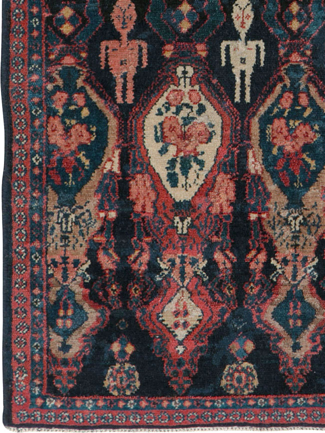Vintage Persian Senneh Pictorial Rug (Pair: 2 of 2), No.25706 - Staging